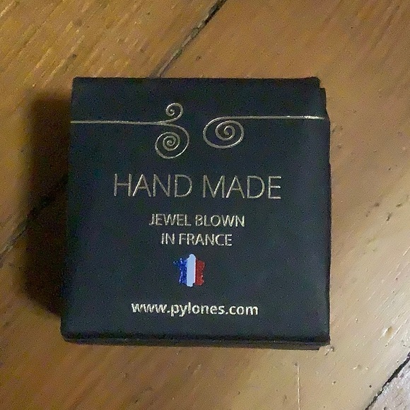 Pyrones Glass Ring, Handmade in France. Heart shaped. Adjustable. - Picture 3 of 4